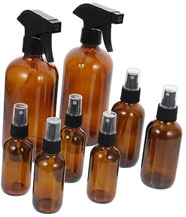 Ipetboom 1 Juego botella de spray desencadenar botellas de spray ámbar sprayer viajar pulverizador plantas botellas de spray rellenables botellas de vidrio en aerosol familiar envase