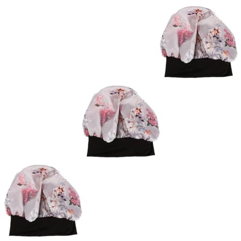 Holibanna 3St Damenhüte und Mützen Seidenhaube schlafhaube Dauerwelle für Frauen Make-up-Kappe