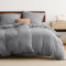 BEDSURE Bettwäsche 135x200 4teilig Grau - Weiche Vorgewaschene ÖKO-TEX Polyester Mikrofaser Bettwäsche-Set, 2 Bettbezug 135x200 cm mit Reißverschluss und 2 Kissenbezüge 80x80 cm