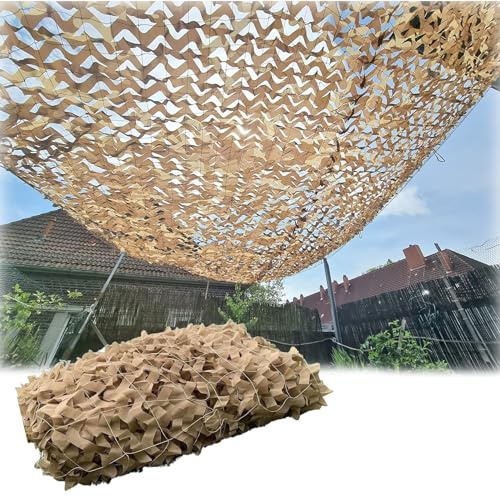 GZDXBF Filet De Camouflage Sable 3.0x5.0m Filet D'ombrage De Pergola De Camping De Chasse Militaire, Filet Camo pour Balcon, Terrasse Et Jardin 6.0x8.0m 10x12.0m