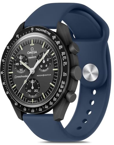 Meliya Uhrenarmband für Moonswatch Watch, weiches Silikon, kompatibel mit Omega X Swatch Moonswatch Speedmaster, Rolex, Seiko, 20 mm Uhr, Swatch Omega Moonswatch Speedmaster Uhrenarmband, Ersatzband