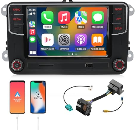 LIAMORFE Noname RCD360 PRO CarPlay Android Auto MIB2 Radio, RCD360 6.5 Pantalla táctil Coche Estéreo con MirrorLink Bluetooth AM FM USB SD para VW Golf 5 6 Jetta MK5 MK6 Tiguan CC Polo Passat B6 B7
