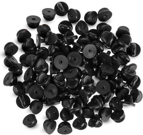 100 Stück Gummi-Pin-Rückseite, Schmetterlingsverschluss Aus Gummi, Anstecker Verschluss, Ersatz Anstecknadel Für Anstecknadeln, Herstellung Von Schmuck, Hüten, Abzeichen, Uniform Schwarz