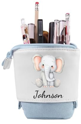 Wamantic Personalisierte Federmäppchen Teleskopisch Mäppchen für Mädchen Federmäppchen Reißverschluss Jungen Ständer Bleistifthalter mit Namen Stifteköcher Schulbedarf (Stil-7)
