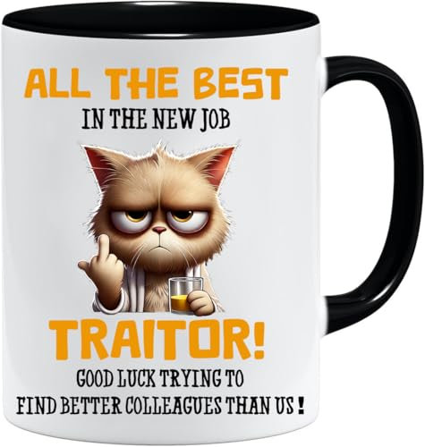 Traitor Mug | All The Best in Your New Job | Funny Leaving Gift for Colleagues | Good Luck & New Job Gifts (Black)