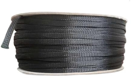 Ayztantine Cable Sleeve 1/5/10/50/Meter Black Insulated Braid Sleeving 4/6/8/10/12/14/20/25mm Wire Cable Gland Protection Cable Sleeve(50MM,5 Meters)