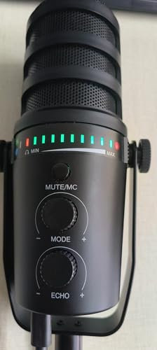 FerBuee XLR/USB Dynamic Microphone for Vocal Recording, Gaming, with 3.5mm Headphones Jack, Echo, Volume Control, Mute Button. Cardioid Microphone forMixer/PC/MAC/PS4/PS5 (WS805)