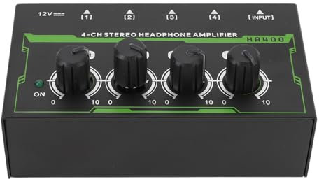Amplificador de Auriculares, Conector TS de 1/4 de Pulgada, Amplificador de Auriculares Estéreo Flexible para Aplicaciones de Estudio y Escenario (Enchufe de la UE)