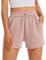 PINSPARK Kurze Hose Damen Sport Shorts Sommer Laufhose Hohe Taille Laufshorts mit Taschen Sporthose Schnelltrockene Wanderhose Running Shorts für Fitness Gym Yoga Rosa L