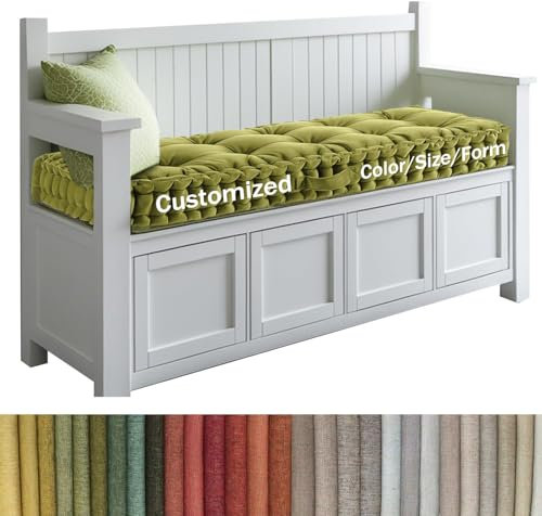 EXZFW Bankauflage Nach Maß, Samt Bankkissen, Benutzerdefinierte Sitzkissen Sitzpolster Bank, Kissen Bank Mit Griff, Eckbank Auflagen, Sitzbank Polster Mit Riemen,10cm Dick