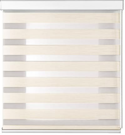 Tenda a Rullo NIGHT AND DAY Doppio Strato Giorno e Notte Premium Con Cassonetto Bianco E Catenella In Alluminio Tenda Per Finestra o Porta Protezione Solare Varie Misure E Colori (Beige002, 210x300)