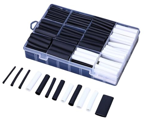 Clearhill 300Pcs Heat Shrink tubing kit -3:1 high Flexibility, Easy to Operate, Solder Joint Protection, Waterproof, Black&White, Insulated Wire and Cable Wrapping in Various Sizes