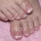 24pcs Fake Toe Nails, False Toenails French Tip, Nude Short Square False Toe Nails, Light Weight Press on Toenails, Stick on Toenails Glossy Full Coverage
