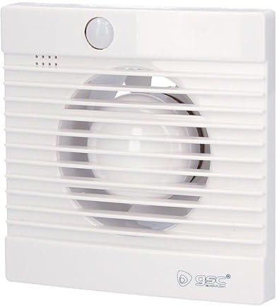 VoltShine Extracteur d'air Ø100 mm avec détecteur de mouvement, 15 W ; idéal pour la ventilation automatique dans les salles de bains et les espaces restreints.