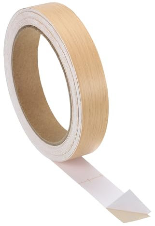 sourcing map Wood Grain Wallpaper Border Tape, 0.8 Inch x 33 Feet Removable Peel and Stick Mirror Frame Stickers Self Adhesive Wood Grain Repair Tape for Furniture Kitchen Bathroom, Cream