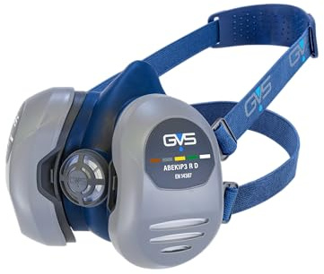 GVS SPR233K Maschera Elipse con filtri sostituibili ABEK1P3 per Gas, Vapori, Acidi, Ammoniaca e Polveri, taglia XL