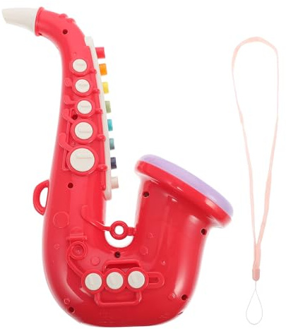 LALADEFIEE Spielzeug Saxophon Kinder Simulation Tragbar Bunt Mit Kunststoff Knöpfen Fingertrainingsspielzeug Für Jungen Mädchen Bühne