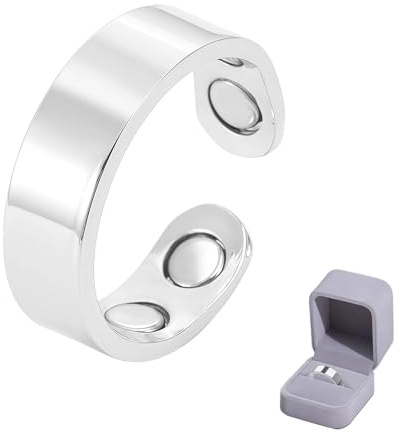 KLINNA Akupressur-Ring Damen & Herren – Hochwertiger Kupfer-Schmuck, verstellbar – Sanfte Begleitung in jeder Lebensphase – Edler Massage-Ring zur täglichen Achtsamkeit(Silber)