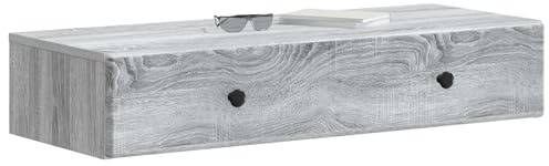 vidaXL Wandmontierter Beistelltisch Graues Sonoma 87,5 x 34,5 x 17 cm, Eleganter Beistelltisch, modernes Stauraummöbel, rechteckig, vielseitig für Dein Wohnzimmer