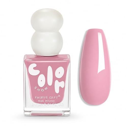 Pink Nail Polish, Baby Pink Varnish, Pale Pink Colour, Quick Dry Style - Oil-Based Non-Peel Glossy Manicure for DIY Nails, Sakura Tone, Daily Wear & Gifts for Women, 12ml