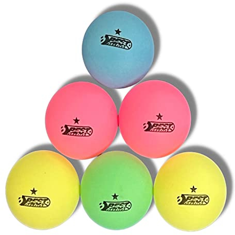 BEST SPORTING Bunte Tischtennisbälle 6 STK I 1 Stern Qualität I Indoor & Outdoor Tischtennis Set I Tischtennis-Bälle in 40mm Durchmesser I Ping Pong Bälle I Tischtennis Zubehör