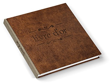 Logbuch-Verlag Livre d’or Gästbuch FRANZÖSISCH Hochzeitsgästebuch Geburtstag Hochzeit quadratisch Kondolenz Leder-OPTIK