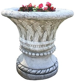 Antikes Wohndesign 1 x Runder Blumenkübel Pflanzkübel Blumentopf Amphore Pflanzschale Steinmöbel H:73cm G: 189KG