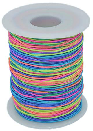 Baoii 100 m 1 mm corda elastica colore arcobaleno perline filo filo filo tessuto Crafting String per la creazione di gioielli