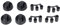 Europart Set manopola, 41 mm, diametro nero, con adattatori, universale, per piano cottura, 16 pezzi