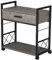 HOMCOM Beistelltisch Servierwagen mit Rädern Küchenwagen Kaffeetisch mit Schublade Ablage Sideboard beweglich Grau Spanplatte 60 x 30 x 65 cm