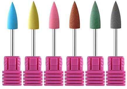 Natury Nails Fresas de Silicona para Torno de Uñas. Set 6 pcs. Pulidora Abrillantadora de Uñas. Granos desde 180 a 800