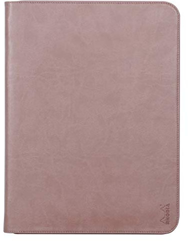 Rhodia 168124C - Konferenzmappe Rhodiarama 25,5x34 cm, mit Etui, dehnbare Haupttasche, 2 flache Reißverschlusstaschen, Kartenfächer, Stiftehalter, Cover aus Kunstleder Roseholz, 1 Stück