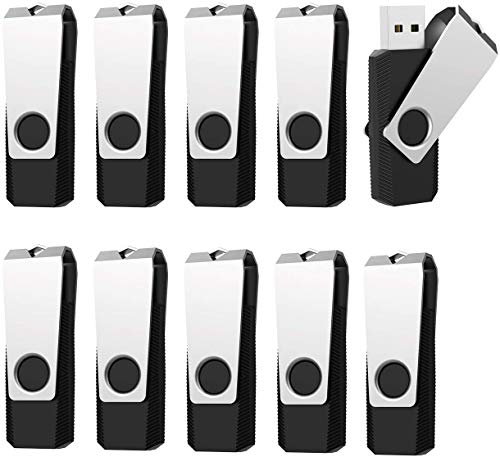 USB Sticks 16GB 3.0, 10 Stück Vansuny USB Stick 3.0 16GB, Speicherstick 16GB Laufwerk mit 360° drehbarem Metalldeckel für Laptop/PC (Schwarz)