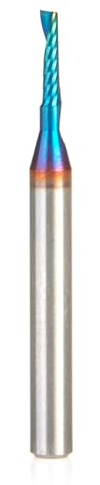 Amana Tool 51391-K Spektra beschichteter SC-Spiralbohrer, 1,5 mm T x 6 mm CH x 3 mm SHK x 30 mm lang, CNC-Fräser, hochglanzpoliert
