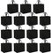 Tosnail 15 Pack Large Reusable Grocery Tote Bags with Handles, Foldable Non-Woven Shopping Bags, 33x38x24cm - Black