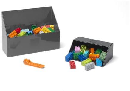 Lego® Ensemble Pelle à Brique avec Deux Tailles de trottinettes et séparateur de Briques pour Un Nettoyage Rapide – Parfait pour Les Amateurs de Lego®, Gris