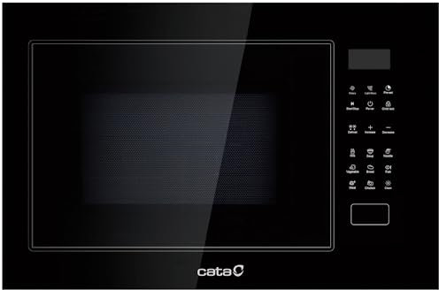 MW BI2505DCG BK - Microondas Negro - Modelo incorporado - 900 W con 5 niveles de potencia y parrilla de 1200 W - Hasta 60 Minute Timer - Microondas de 25 litros de capacidad - Microondas Cata