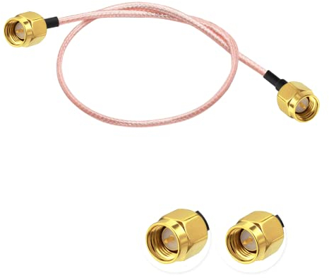 Vecys Cavo di Prolunga per Antenna SMA Cavo SMA Maschio a Maschio Pigtail Cavo Antenna WLAN RG316 12/30CM per Rete Wireless WiFi 2G 3G 4G Antenna Router GSM Bluetooth WLAN LAN