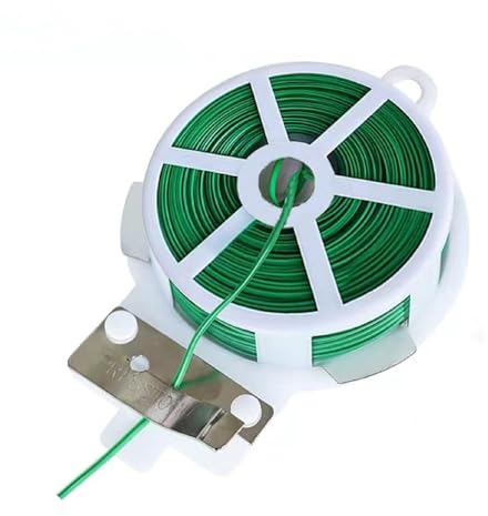 Spiralbinder, 100 m, grüne Kabelbinder mit Schneider, wiederverwendbar, grüne Spiralbinder für Pflanzen, Gartenarbeit, Tomaten, Gartenbinder für Pflanzen, Garten, Blumen, Klettern
