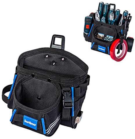 Sortimo ProClick Werkzeugtasche L 39 – Große Tasche mit Fächern, 15 Schlaufen & Bit-Halter – Mit Hammerschlaufe & Klebebandhalter – Robustes Polyester – Kompatibel mit ProClick Holder & Werkzeuggürtel
