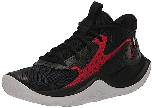 Under Armour Unisex Kinder UA GS Jet '23 Sneaker, Black/Red/White, 37.5 EU Weit