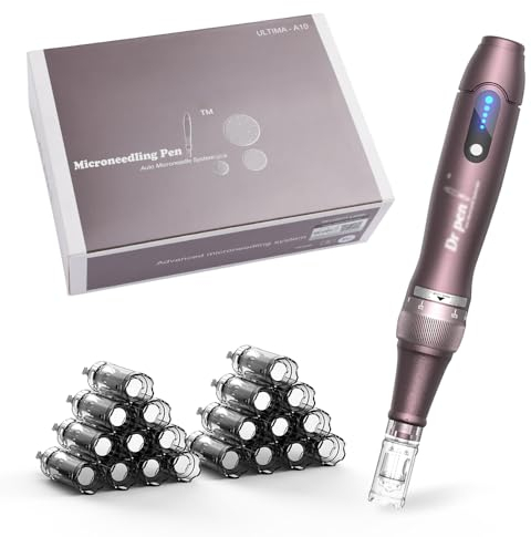 A10 Dermapen Microneedling Professionale Senza Fili con 22 Cartucce e 5 Velocità,Derma-Pen Microneedling Regolabile per la Cura Della Pelle