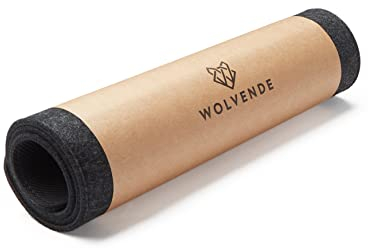 Wolvende Premium Filz Schreibtischunterlage | Groß 40 x 91,4 cm | Multifunktionale Schreibtischunterlage für Home Office | Dunkelgrau