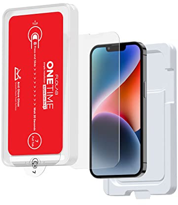 FLOLAB NanoArmour ONETIME Schutzhülle freundlich für iPhone 14 Plus/13 Pro Max, blendfreie Displayschutzfolie, militärisches gehärtetes Glas, langlebig, glatte, matte Oberfläche, einfach zu