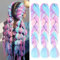 FANWYFYU Jumbo Braid Synthetic Hair 3 Pieces 24 Inches Kanekalon Hair Braiding Extensions for Crochet Twist Braiding Hair（White/Pink/Light Blue/Light Purple）