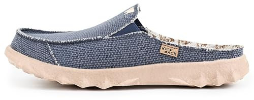 Kickback Chaise Classic - Zapatillas de Lona Ligeras para Hombre - Mocasines cómodos para Todo el día - Slip On o Slide en Calzado Casual para Hombre - Navy - EU45