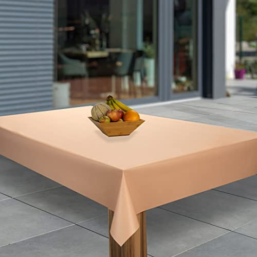 laro Wachstuch-Tischdecke Abwaschbar Garten-Tischdecke Wachstischdecke PVC Plastik-Tischdecken Eckig Meterware Wasserabweisend Abwischbar G07, Muster:Lachs Matt, Größe:100x120