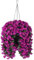 Artificial Fake Hanging Flowers Plants Basket for Outdoor Winter Summer Decoration, Faux Silk UV Resistant Look Real Fuchsia Morning Glory Long Stems in Planter for Outside Porch Patio Balcony Home