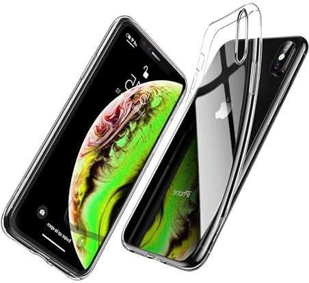 Clear Case for iPhone Xs Max 6.5-Inch, Non-Yellowing Shockproof Phone Cover, Anti-Scratch Clear Back (Clear)