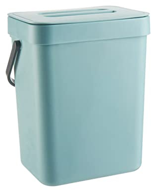 Bac à compost de cuisine de 3 l avec couvercle, design à rabat, poubelle Itchen pour plan de travail ménager, montage mural, rangement facile, salle de bain/cuisine